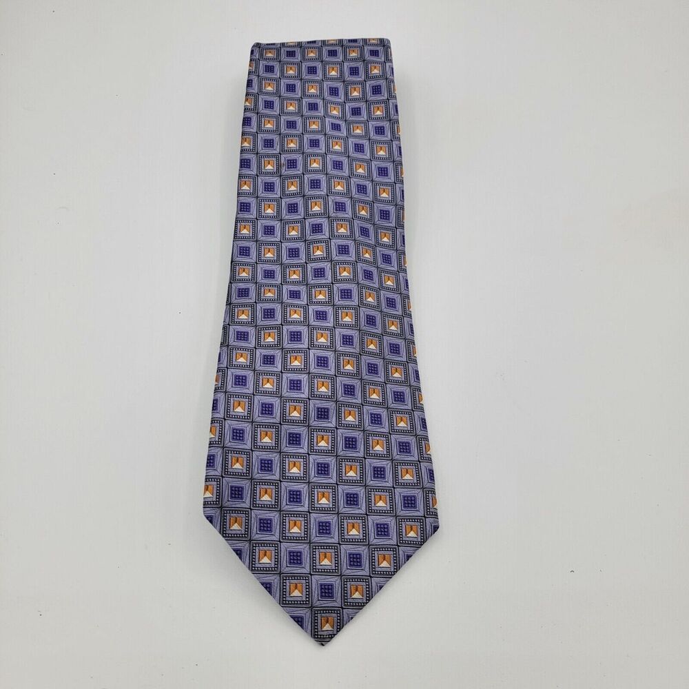 Mens Necktie Robert Talbott Silk Blue purple suit Size 59 By 4 Inches Vintage - Picture 2 of 7